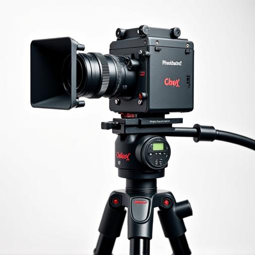 Kamera berkelajuan tinggi dipasang pada tripod tugas berat.